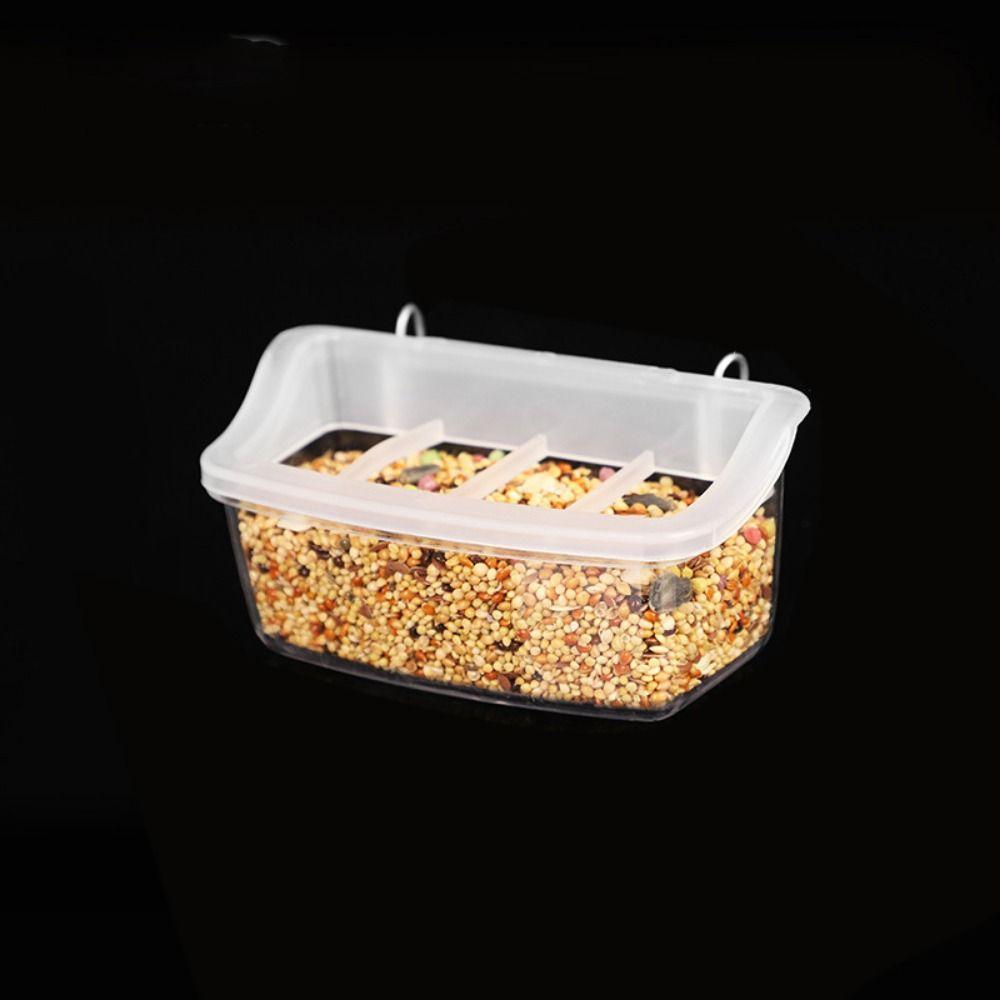 Прозрачная коробка для корма для птиц, пластиковая подвесная тарелка для корма для попугаев, кормушка для голубей в клетке