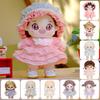 20cm Plush Cotton Doll Cute Dress Girl Summer Day Short Skirt Stuffed Dolls Smile Doll Can Change Clothes Accessory Kids Gift