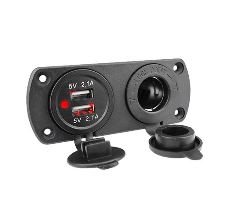 Разветвитель розетки 12 В 4,2 А, двойной USB-адаптер зарядного устройства для автомобиля, лодки, морского мотоцикла