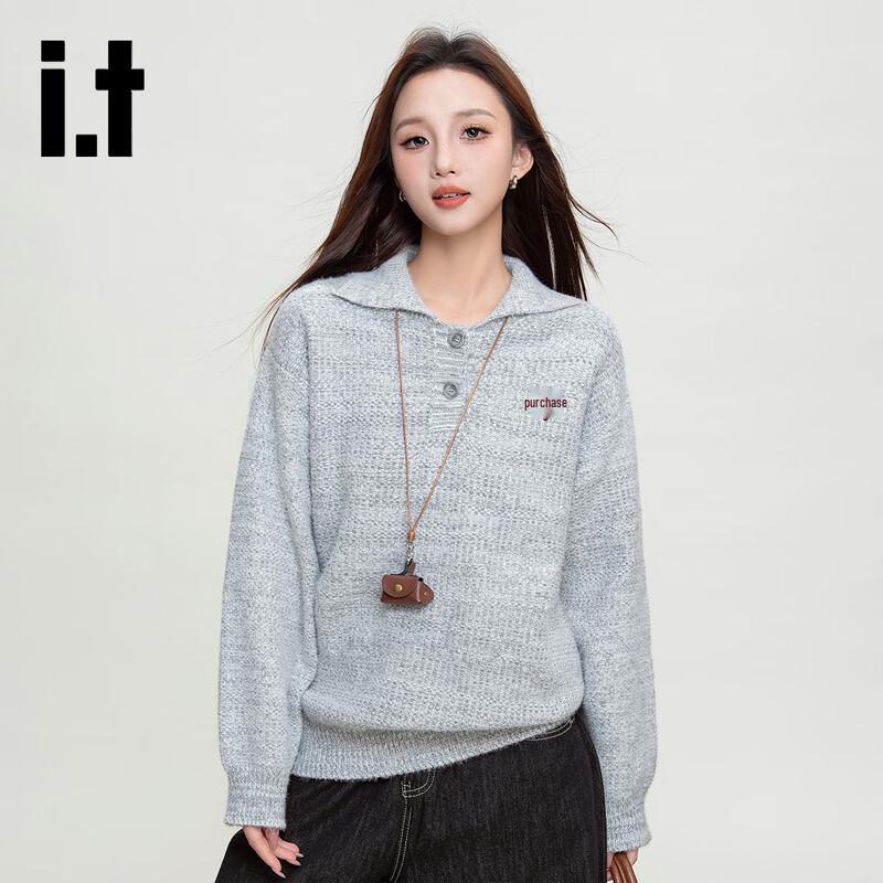 Женский вязаный свитер поло в стиле ретро от izzue