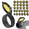 30-69mm Rifle Scope Cover Yellow Quick Flip Spring Up Open Lens Cover Cap Eye Protect Objective Lens Eye Caliber Pistol