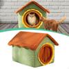 Cat House for Indoor Pet Shelter Cozy Detachable Covered Dog Bed Warm Cave Corridors Floor Dorm