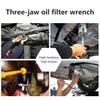 Ключ для масляного фильтра, двухсторонний, 3-х захватный, регулируемый инструмент для ремонта автомобиля, мастерская по удалению масляного фильтра