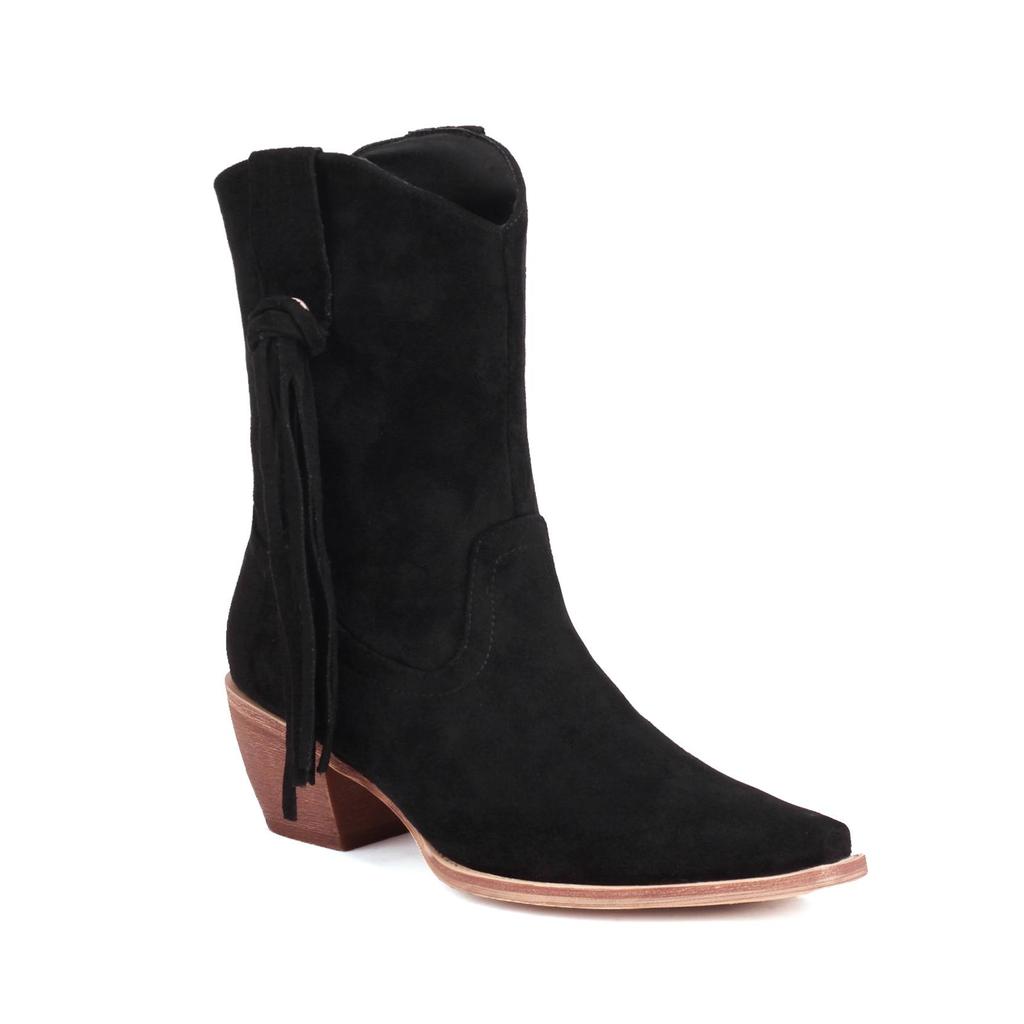 Krazing Pot Осенне-зимняя обувь из искусственного меха на толстом высоком каблуке, ковбойские сапоги с леопардовым узором, европейский стиль, сохраняющие тепло, ботильоны