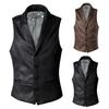 Мужской жилет, однобортный однобортный однотонный жилет из искусственной замши с отложным воротником, осенне-зимняя куртка без рукавов, уличная одежда