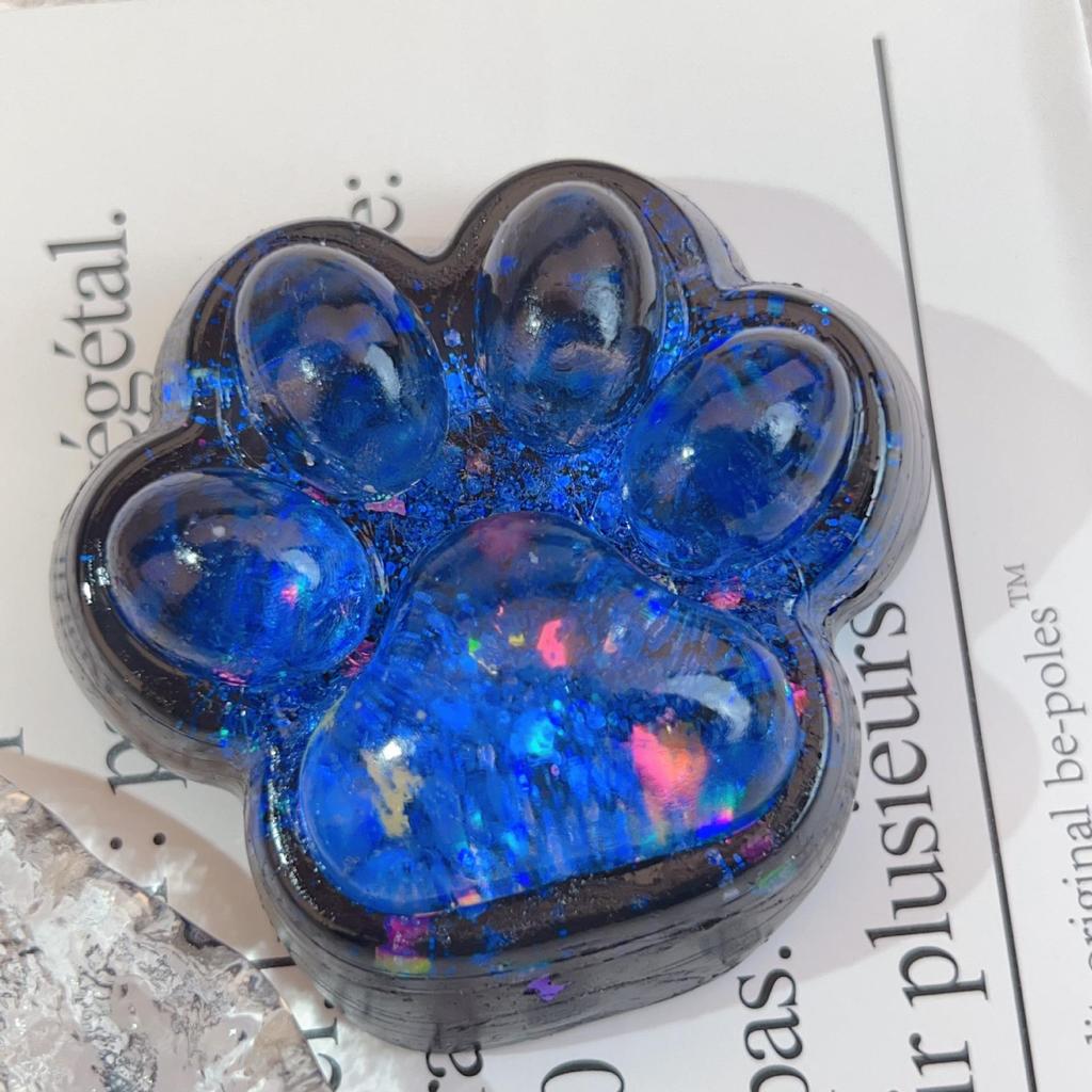 Starry Sky Cat Paw Squeeze Toy: Imitation Silicone Slime for Stress Relief