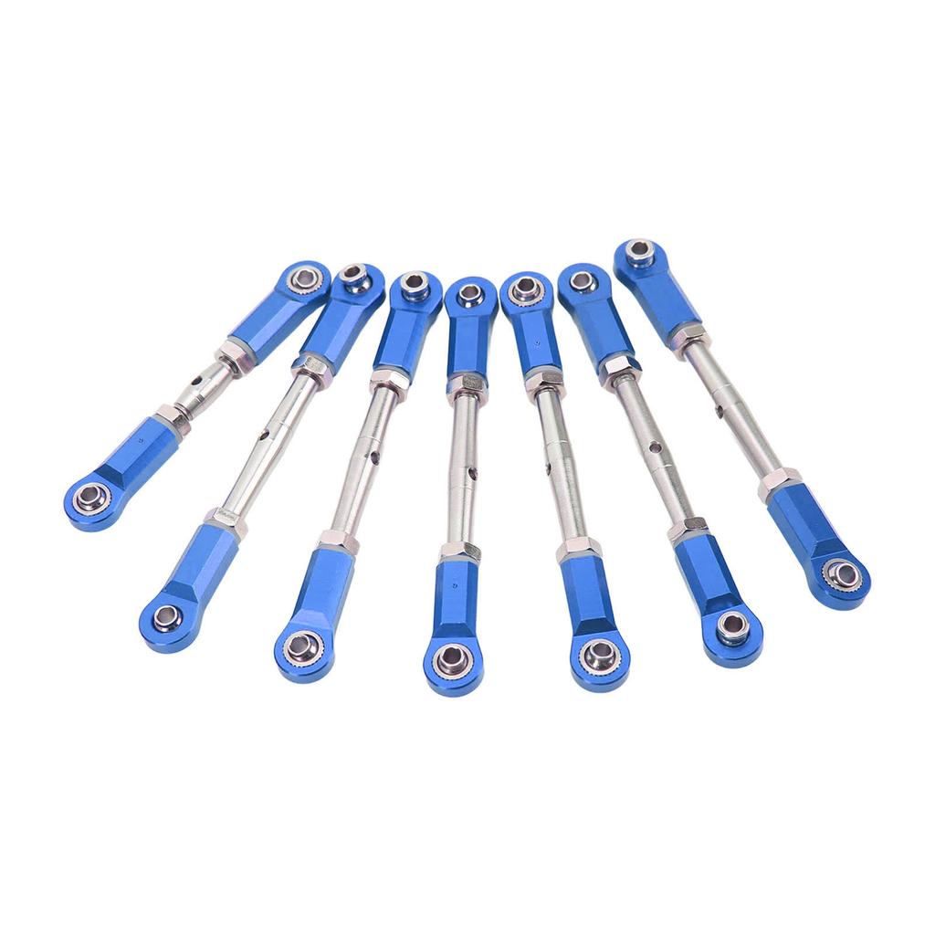 7pcs RC Tie Rod Set Aluminum Alloy Durable Convenient Metal RC Car Link Rod Set for Traxxas 1 10 RC Short Truck Blue