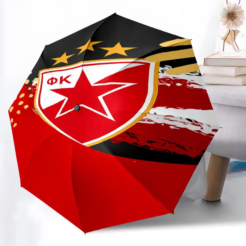 Складной зонт с принтом логотипа Красной Звезды, Для улицы, Отдыха и Путешествий, Прочная ткань зонта, Подарок на День Рождения и Праздник