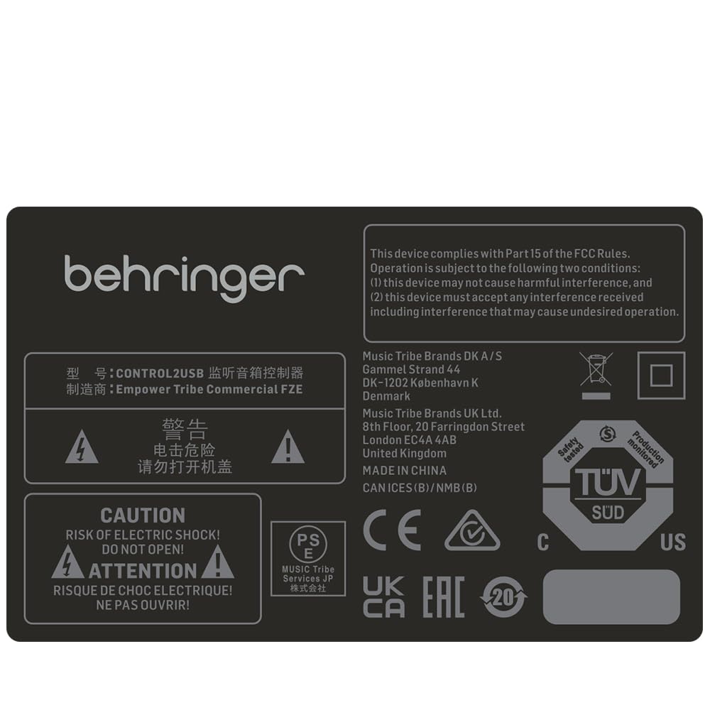 Контроллер монитора Behringer с USB-аудиоинтерфейсом CONTROL2USB XENYX