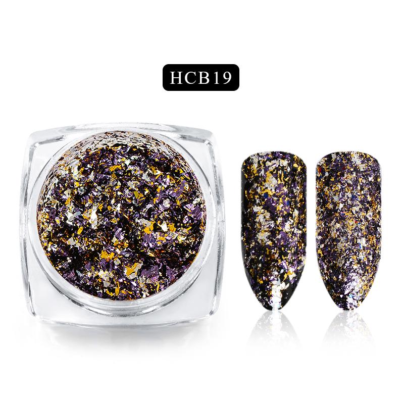 Mtssii Colorful Shining Nail Art Glitter Aluminum Foils Flake Sticker Decals DIY Decoration Manicure