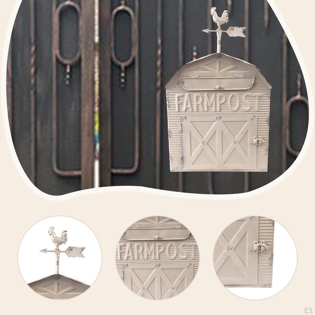 Wall Mount Mailbox Vintage Design Creative Quick Installation Sturdy for Fence Mounting Mounted