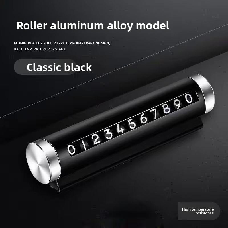 Автотовары Временная парковочная табличка с номером Перемещающаяся автомобильная номерная табличка Креативная В салоне Металлическая роликового типа Табличка с логотипом автомобиля и номером телефона