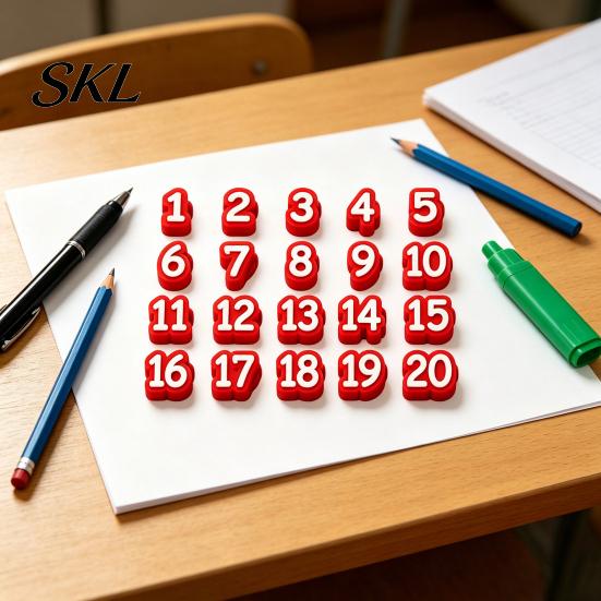 School Pencil Tracking System 1-20/1-30/1-50 Numbered Toppers, Reusable Classroom Labels Student Markers for Teachers, Organization Number Management