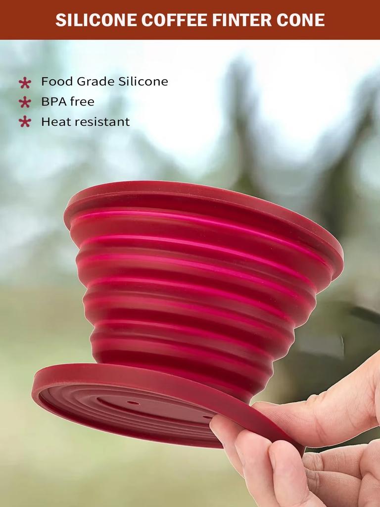 Складной фильтр для кофе, резиновая кофеварка, многоразовая портативная походная кофеварка для походов, кемпинга, дома, офиса