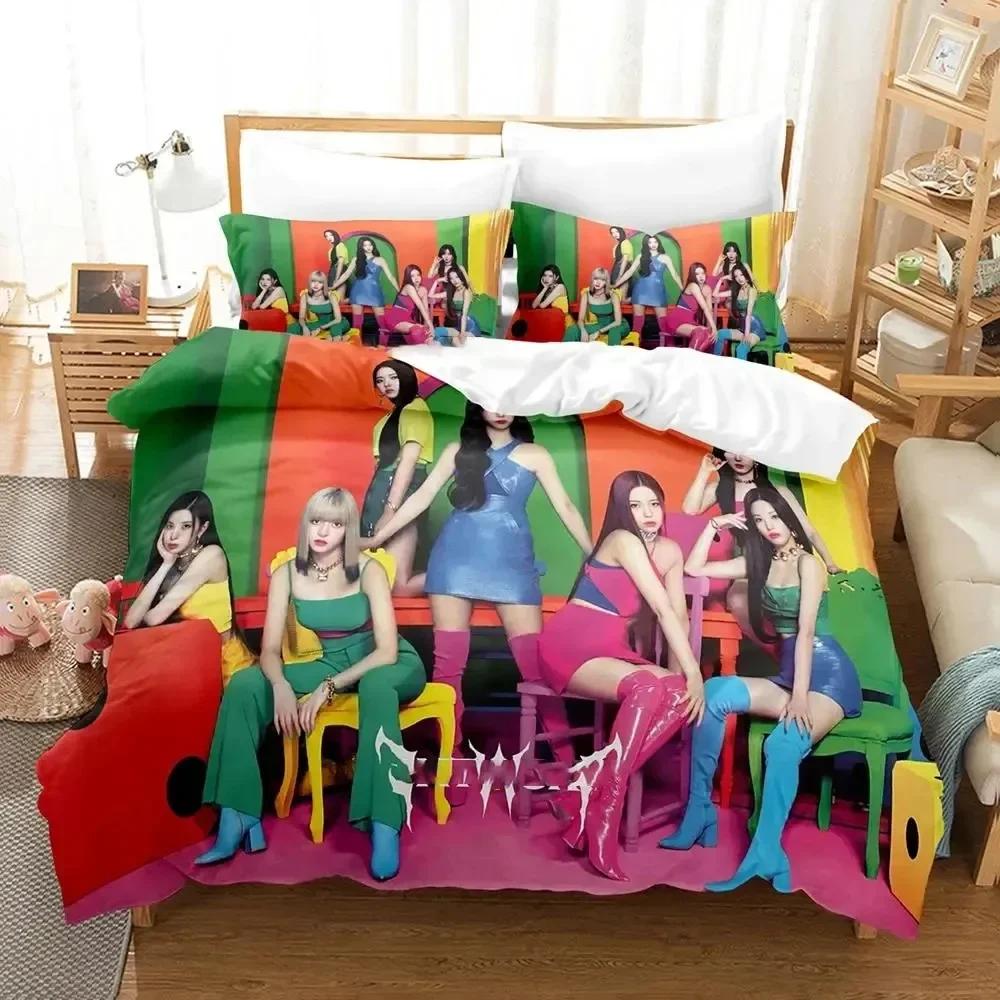 3D Печать Kpop NMIX Комплект постельного белья 3D-печать Подходит для спальни Мягкий с мягкой тканью Комплект пододеяльника С наволочками Детский Детская Домашний текстиль