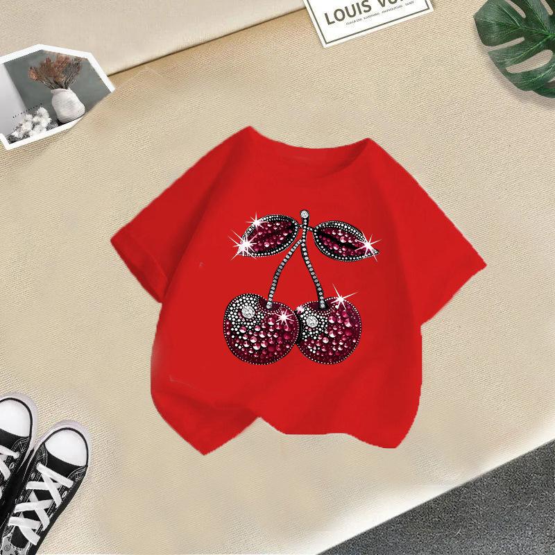 Children's Casual Short-sleeved T-shirt - Summer Girl's Cute Cherry T-shirt