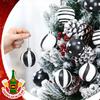 24 Рождественские Черно-Белые Шары Вечеринка Украшения для Елки Пластиковые Раскрашенные Украшения 6 см Полосатые Точечные Подвесные Шары