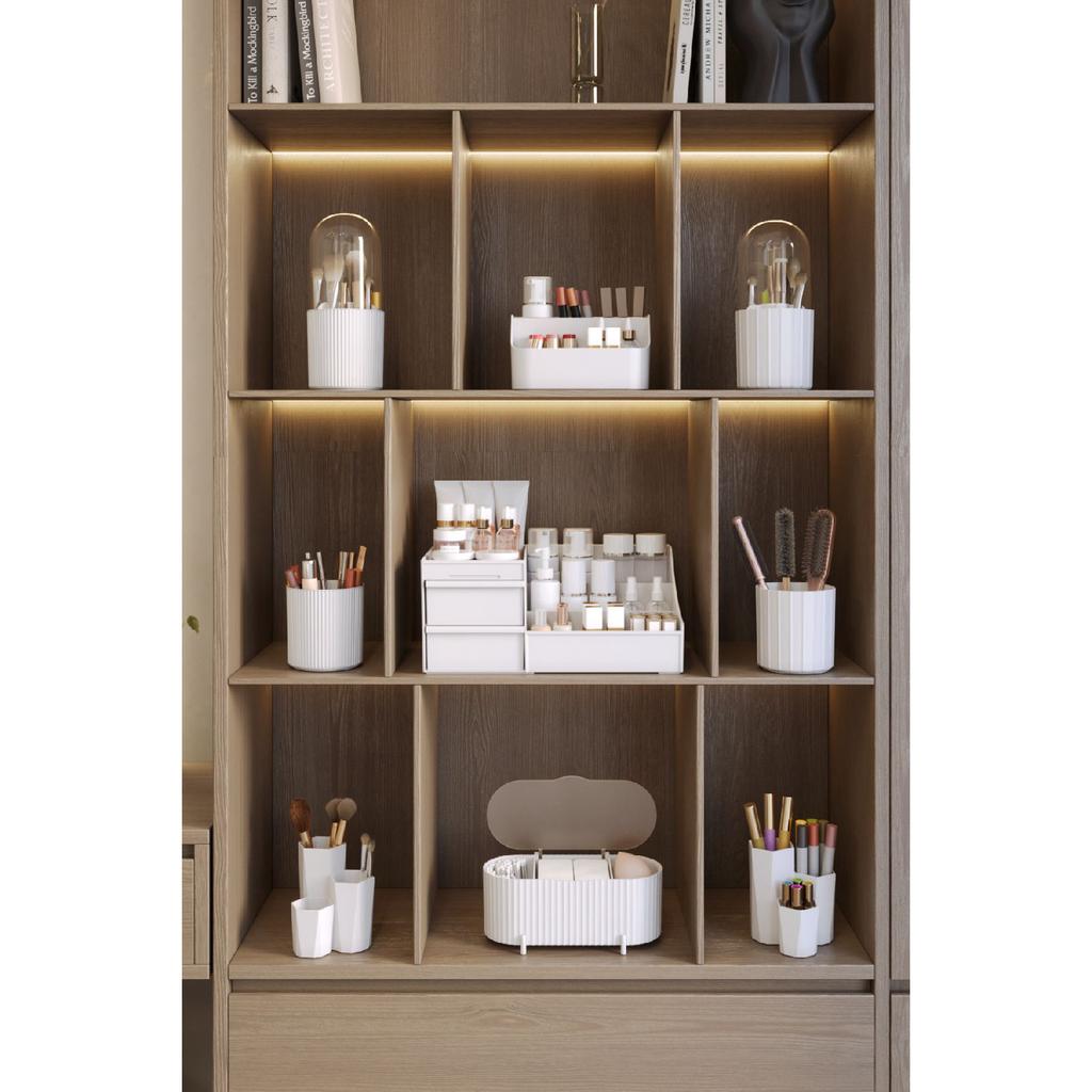 Elegance Xl (35cm) Makeup Cosmetic Perfume Cream Serum Organizer With Drawers White