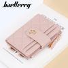 Women's Multi-card Slot Notecase Korean Style Snap Button Purse Small Billfold Short Wallet Coin Purse Zipper Card Holder