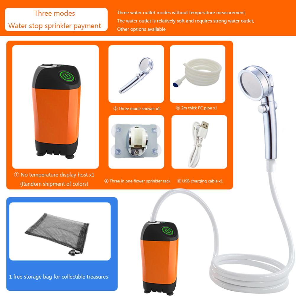 Открытый кемпинговый душ IPX7 водонепроницаемый с цифровым дисплеем 4800 мАч портативный электрический насос для душа для походов путешествия полива домашних животных