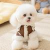 Pet Imitation Suede Cotton-padded Clothes In Winter with Velvet To Keep Warm Small Dog Teddy Bigbear Bipod Can Lead Dog Clothes