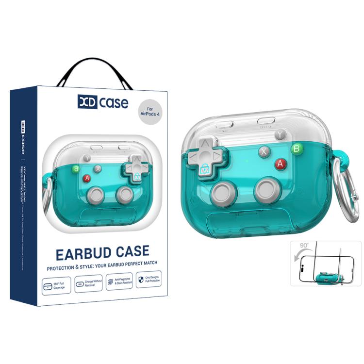 Для AirPods 4 XDcase Прозрачный чехол для наушников в дизайне ретро игровой консоли с держателем и кнопкой снятия стресса