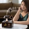 Ретро-диск Bluetooth Аромадиффузор: Вращающийся дизайн «Капля воды», Высокая производительность пара, Отделка под дерево, Бытовой настольный увлажнитель