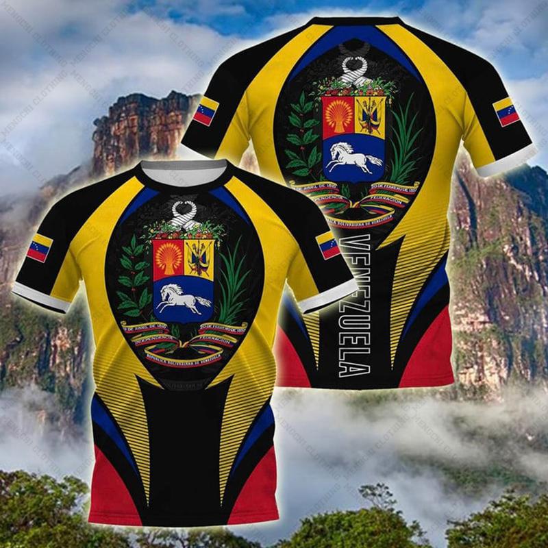 Спортивные футболки с логотипом Венесуэлы на заказ, летние повседневные уличные мужские модные свободные футболки большого размера из Джерси