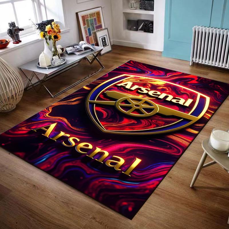 Arsenal Logo with Vibrant Swirl Background Non-slip rug suitable for living room and bedroom sofas