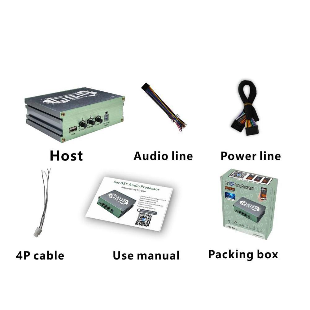 DSP Автомобильный эквалайзер Поддержка управления через приложение Улучшение качества звука для навигации 6-канальный выход для улучшения автомобильной аудиосистемы