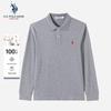 Мужская рубашка-поло с длинным рукавом в стиле business casual