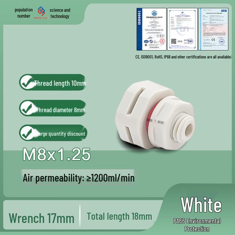 M12 Waterproof Breathable Nylon Automatic Vent and Pressure Relief Valve for Fermentation