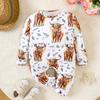 Cute Baby Romper Cow Print Romper Long Sleeve Jumpsuit For Spring And Autumn Casual Long Sleeve Onesie