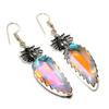 Mystic Rainbow Topaz Gemstone 925 Silver Plated Jewelry Earring 2.27"