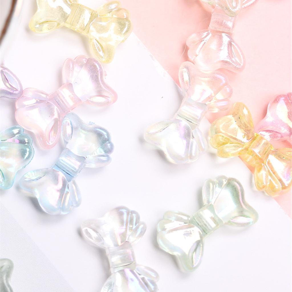 Small Bowknot Transparent Shiny AB Decorative Creative Beads Material  Accessories