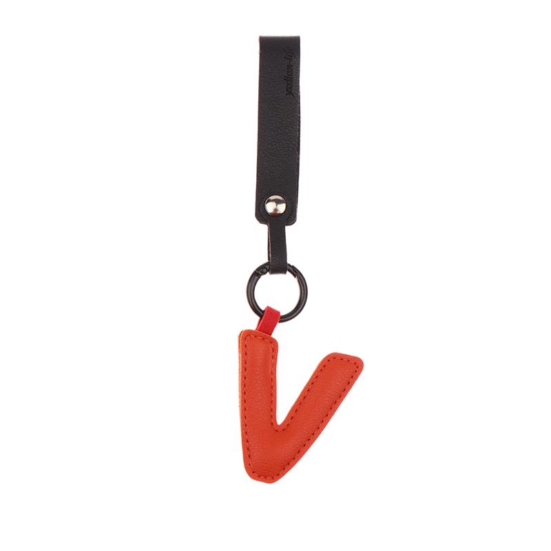 A To Z Pu Leather Initial Letter Keychain Women Cartoon Candy Color Bag Phone Pendant Car Keyrings Jewelry Gifts