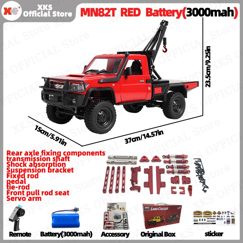 Xks Mn82T Lc79 1:Радиоуправляемая машина масштаба 1/12 4WD 2.4G с дистанционным управлением, пикап с краном - Внедорожная игрушка для лазания для детей, рождественский подарок