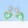 Pinkdudu New Fashion Blue Heart Devil's Eye Drop Earrings Exaggerated Creative Red Green Earring for Women Jewelry PD1244