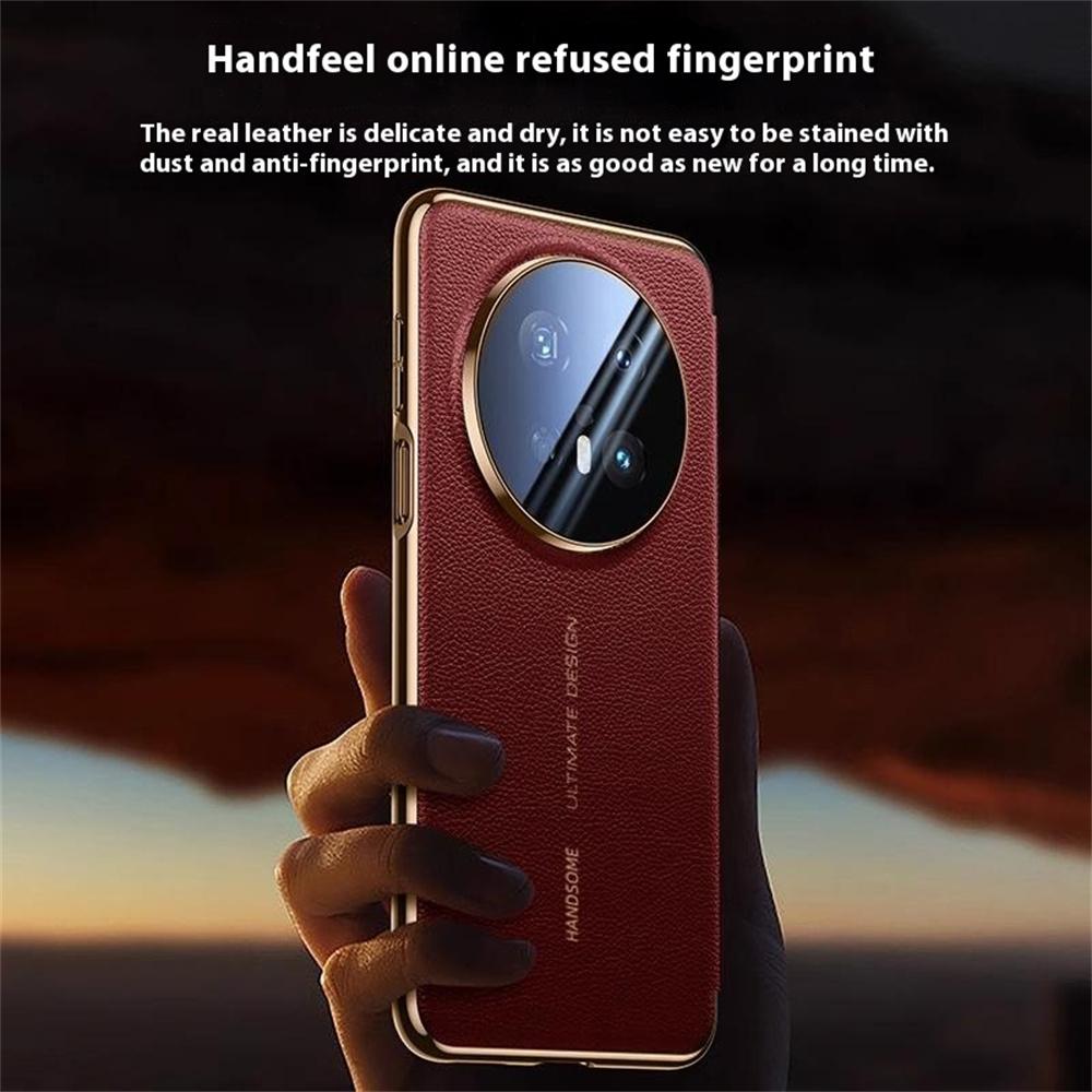 Чехол для Huawei Mate 70 Pro+/Mate 70 Pro из натуральной коровьей кожи с окошком для просмотра, чехол для смартфона