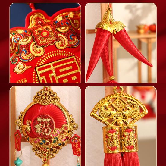 Chinese New Year Decoration Spring Festival Red Lucky Hanging Tassel Pendant 2025 Year of The Snake Ornament for Home Car Window Decor