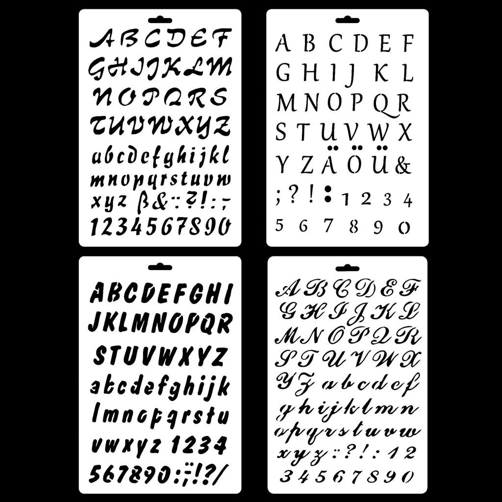 4 шт./лот буквы алфавита формата А4 DIY ремесло наслоение трафареты живопись скрапбукинг штамповка тиснение альбом шаблон карты