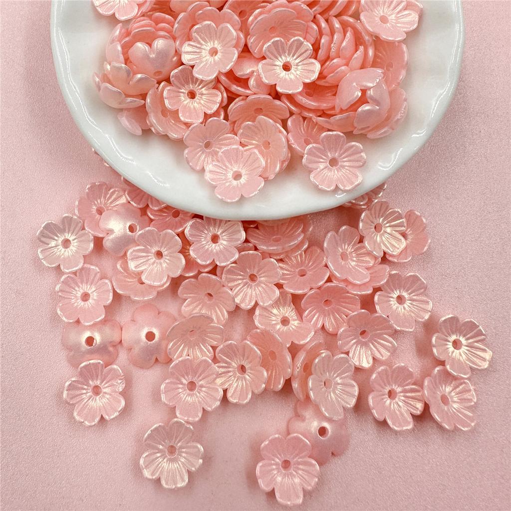 Home Party Supplies 80Pcs Handmade Materials Five-petal Flower Colored 10.5mm Acrylic Fashion Beads Earrings Materials DIY Jewelry Making Hairclip