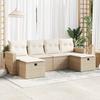 VidaXL Garden Lounge Set with Cushions 6 Pcs Beige Braided Resin, Outdoor Sofa Set, Corner Sofa Set 3325424