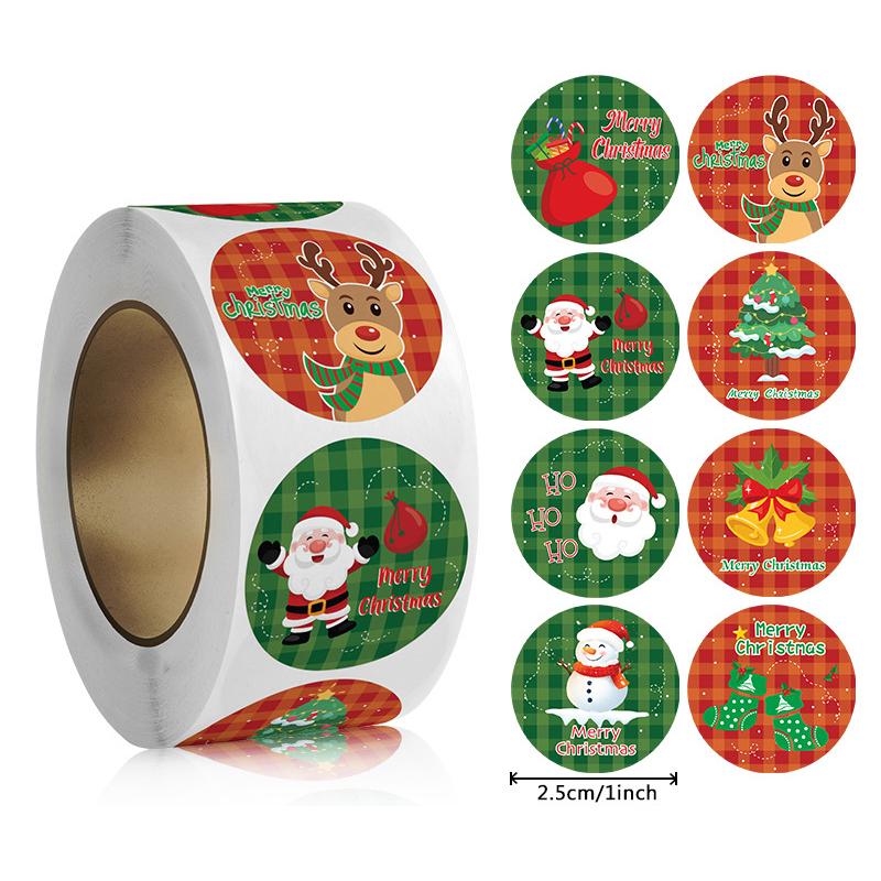 500 шт. веселых рождественских наклеек, рождественские тематические наклейки, наклейки для подарков своими руками, выпечки, конвертов, канцелярских принадлежностей, украшений