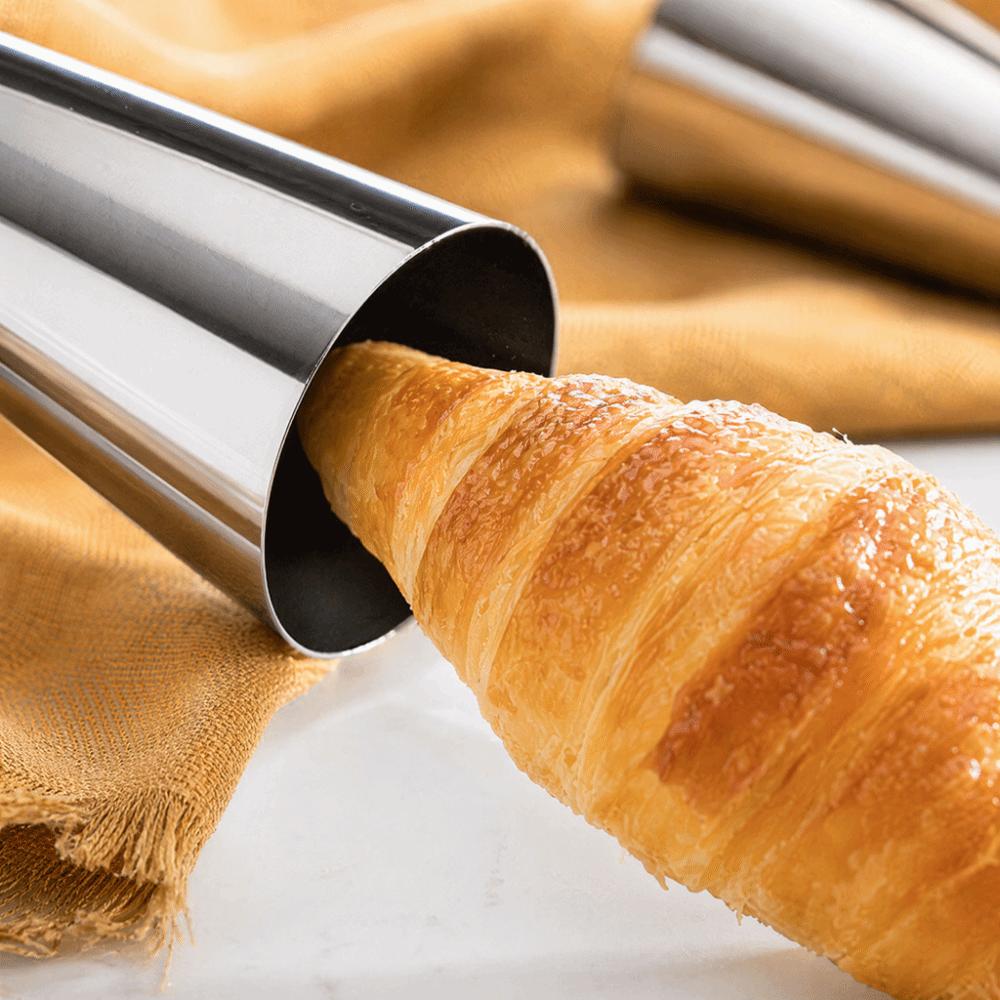 16pcs Non Stick Cone Cream Horn Mold Stainless Steel Croissant Conical Tube Mold Kitchen Baking