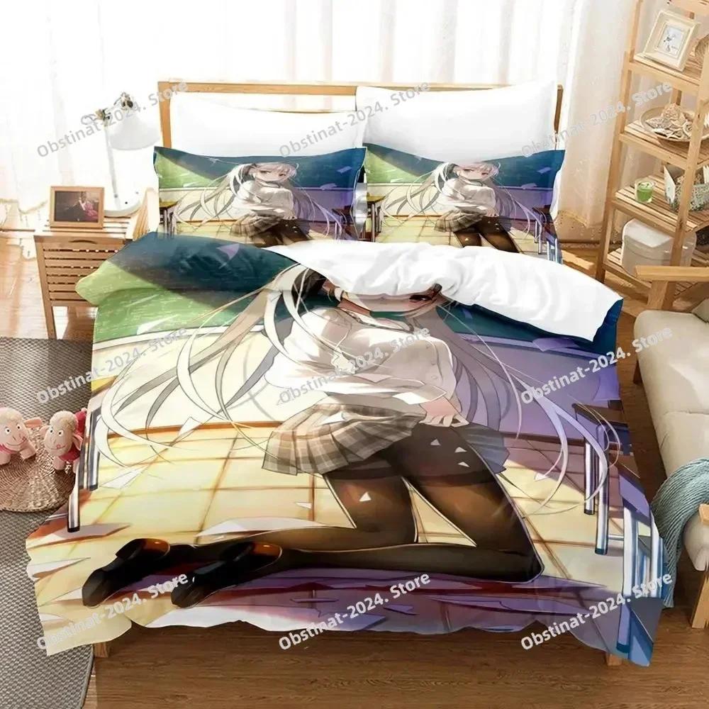 3D Аниме Yosuga no Sora Касугано Комплект постельного белья Печатное одеяло Пододеяльник Наволочка 3 предмета Детский/Взрослый размер