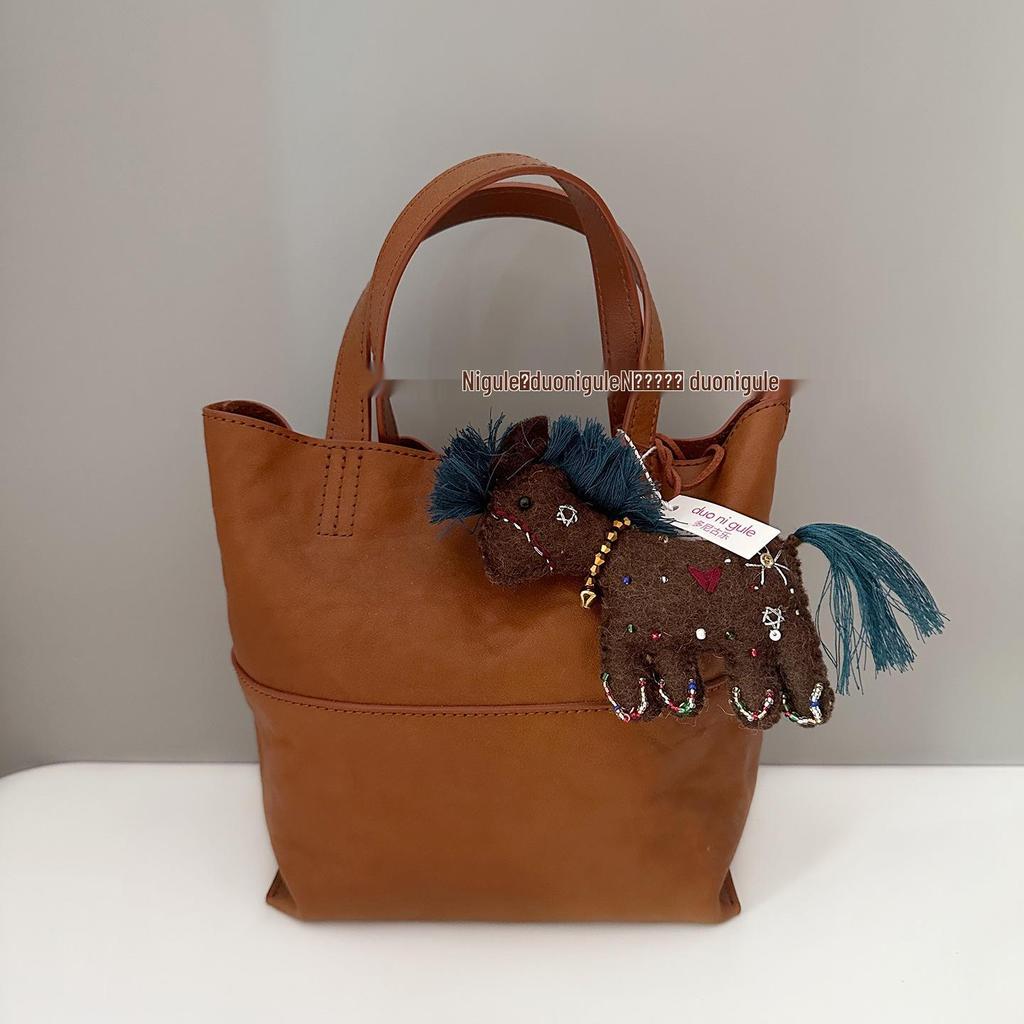 Непал Ручная работа Шерстяной войлок Пони Кисточка Сумка Брелок-брелок Украшение