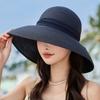 Ladies Straw Hat Sun Hat Bow Elegant Resort Beach Hat Sun Hat Big Brim