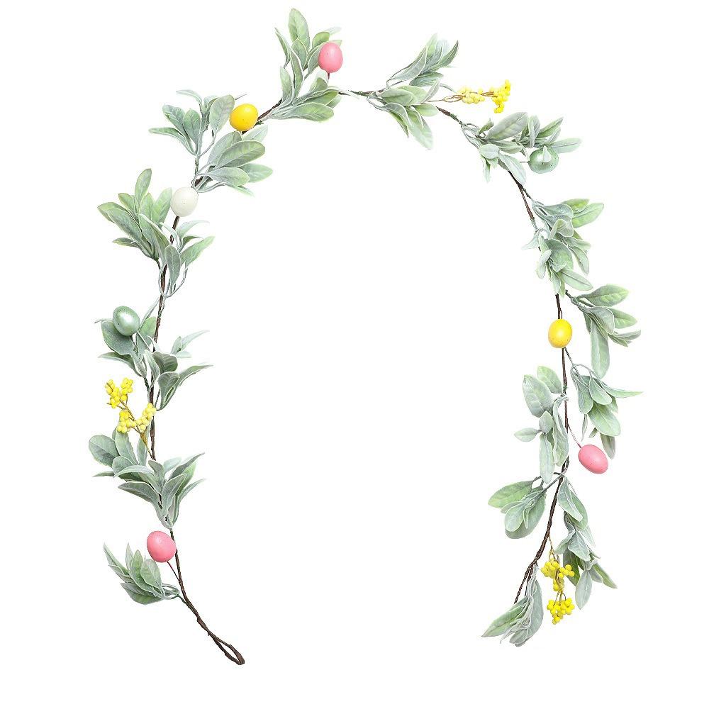 Handmade Easter Egg Garland Realistic Spring Vine Garland Indoor Wall Hanging