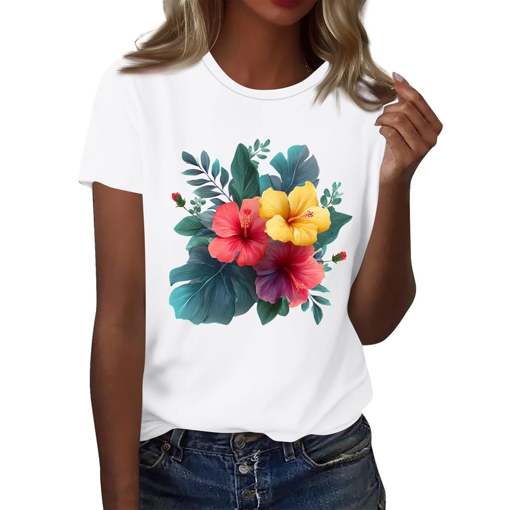 Женская мода повседневная футболка с круглым вырезом и короткими рукавами, топ, футболка, топ